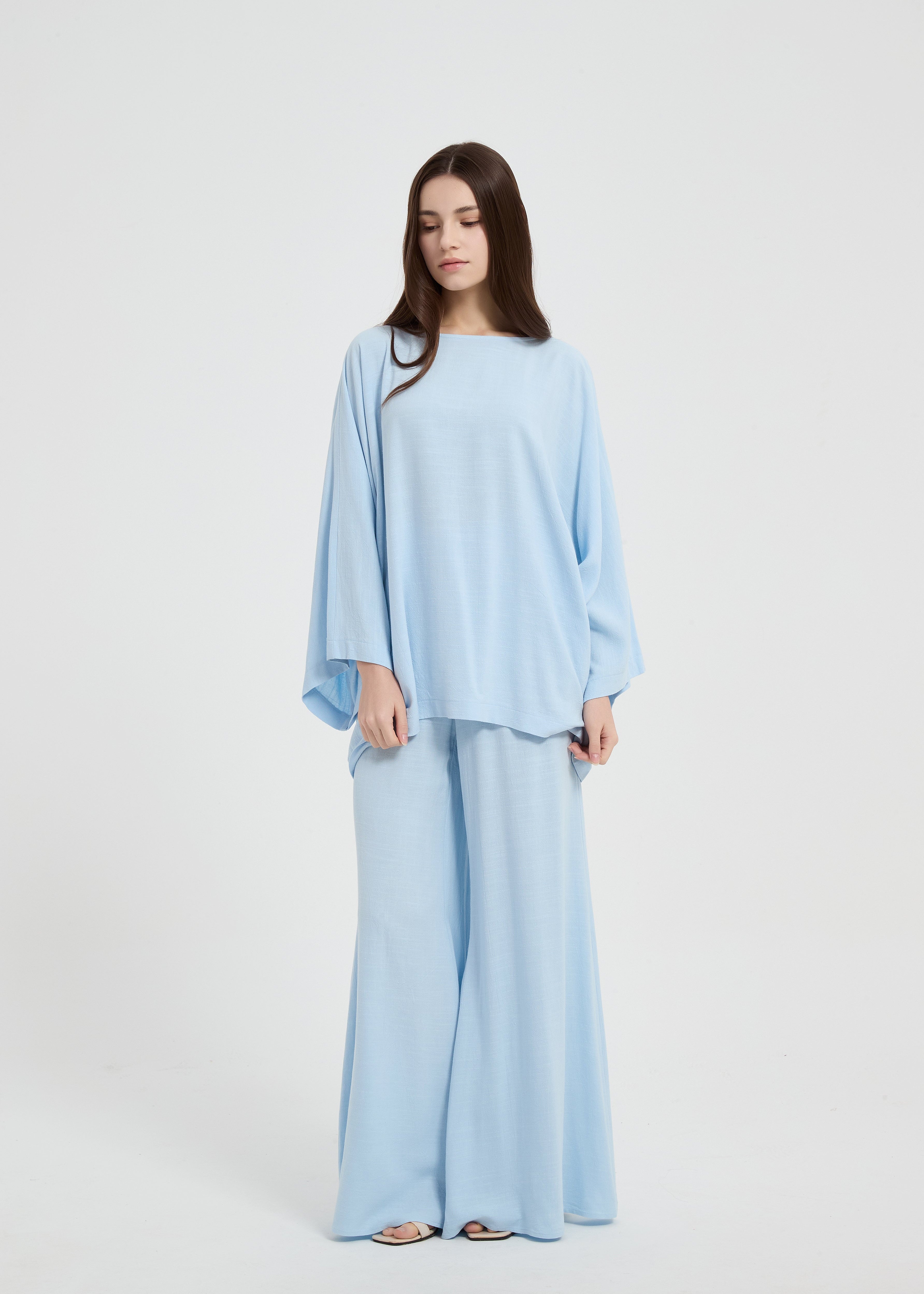 Cecilia Linen Set - Baby Blue