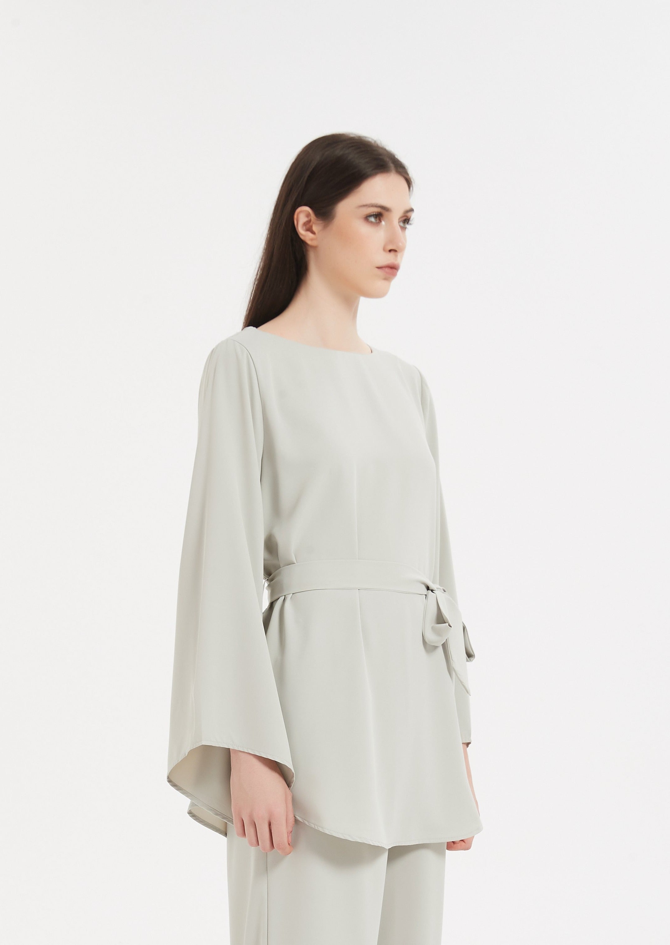 Arabella Tie Waist Top - Sage Green