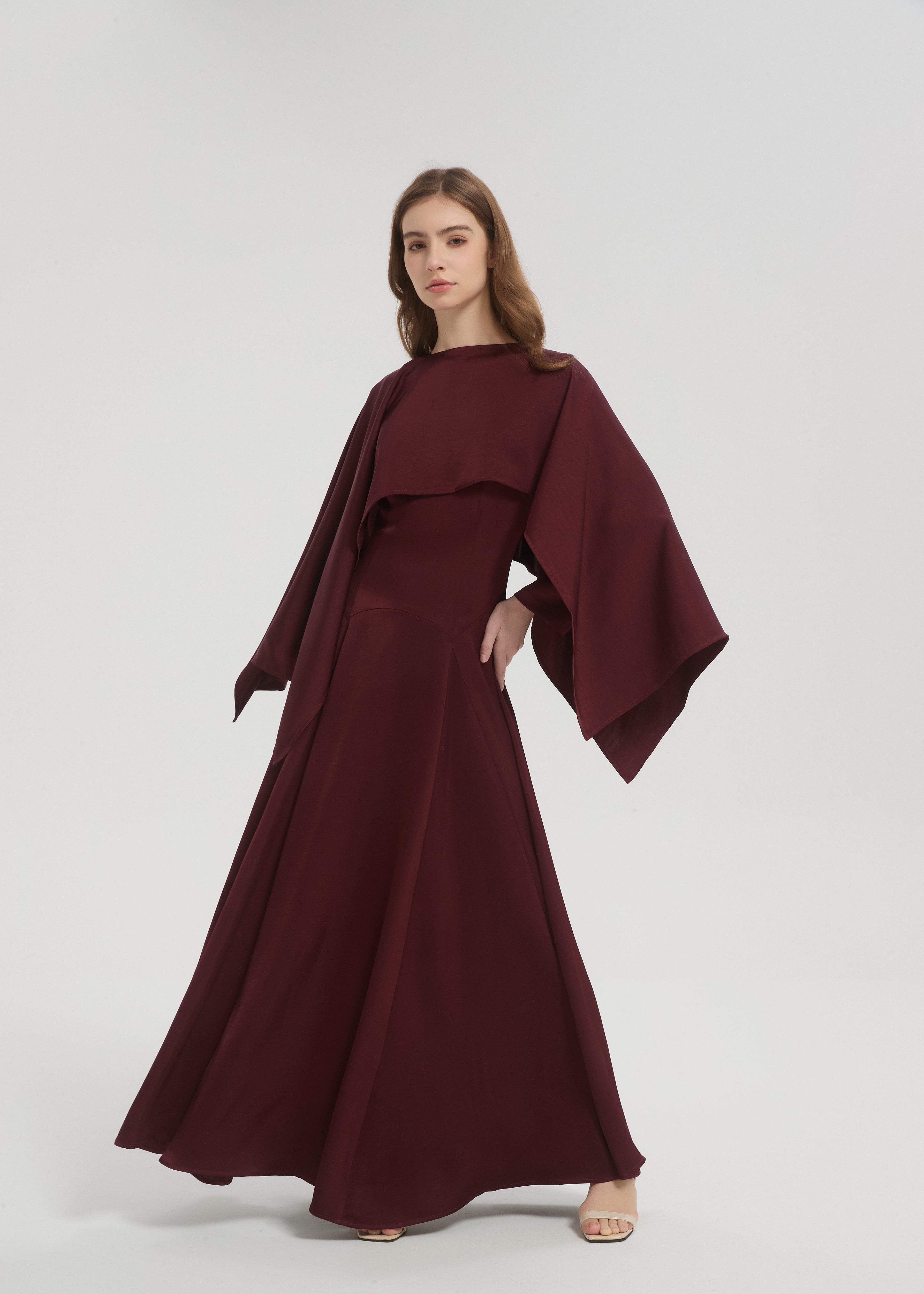 Selena Maxi Dress - Maroon - AMARIAH