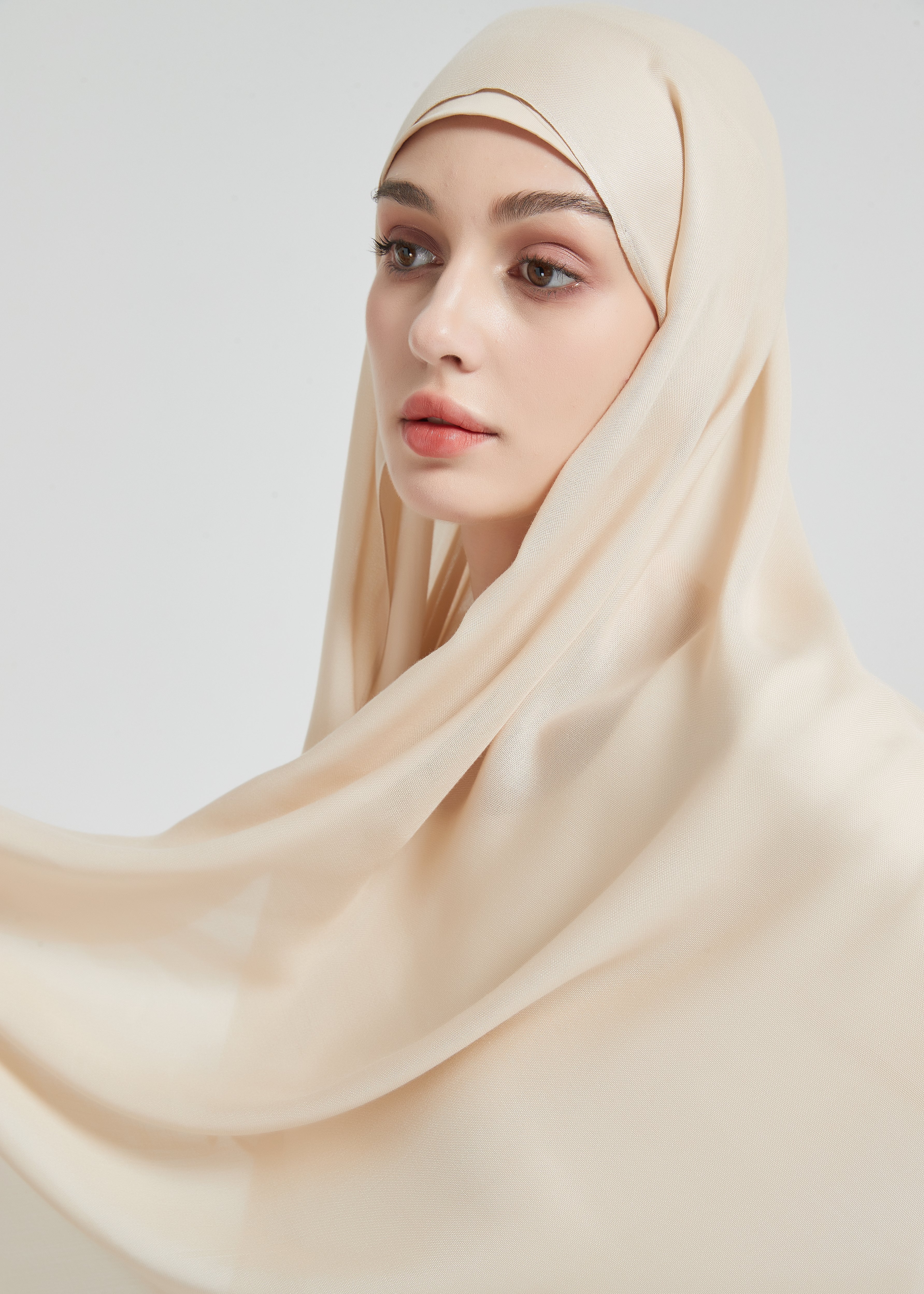 Matching Modal Hijab set - Cream - AMARIAH