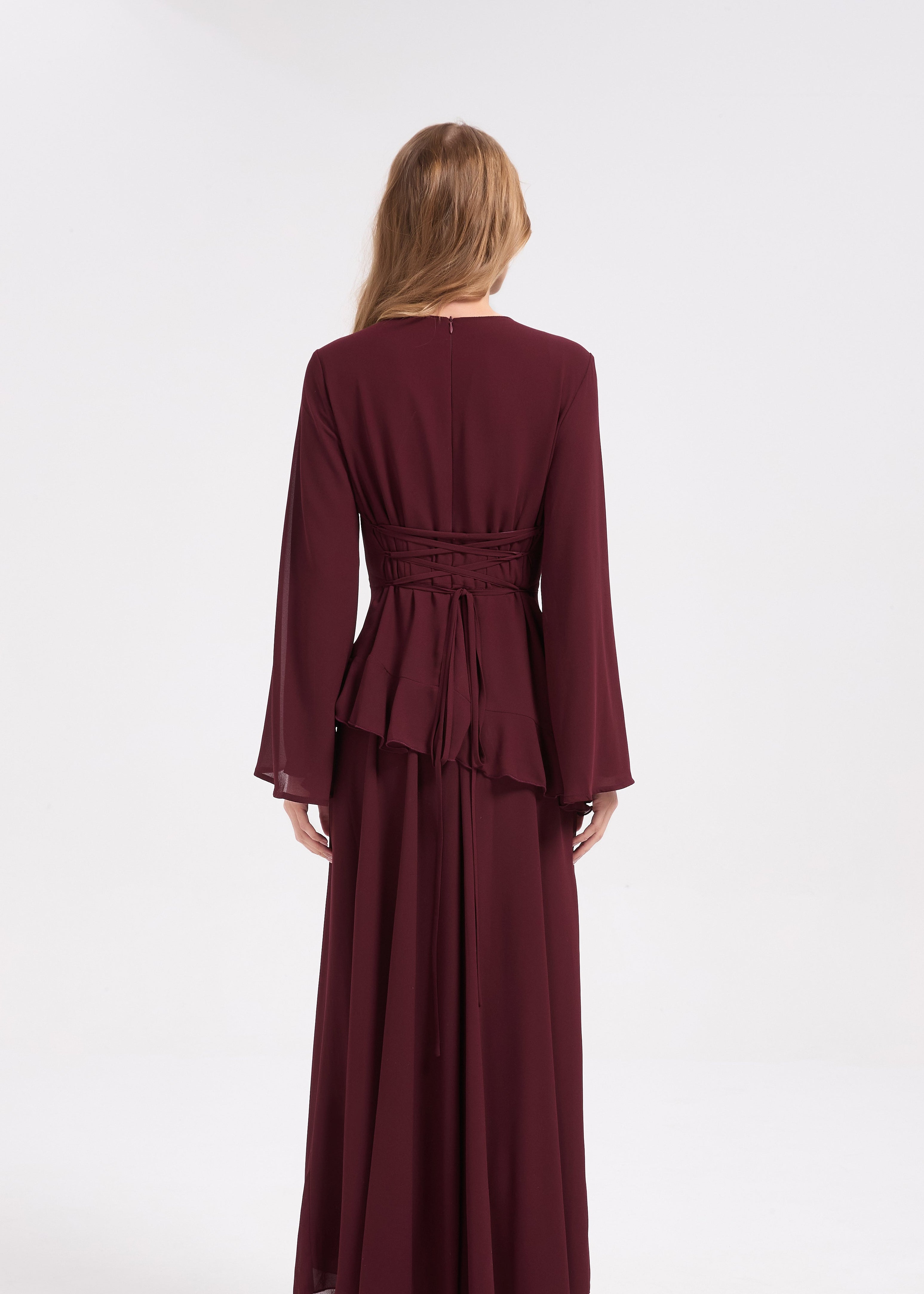 Samira Maxi Dress - Maroon - AMARIAH