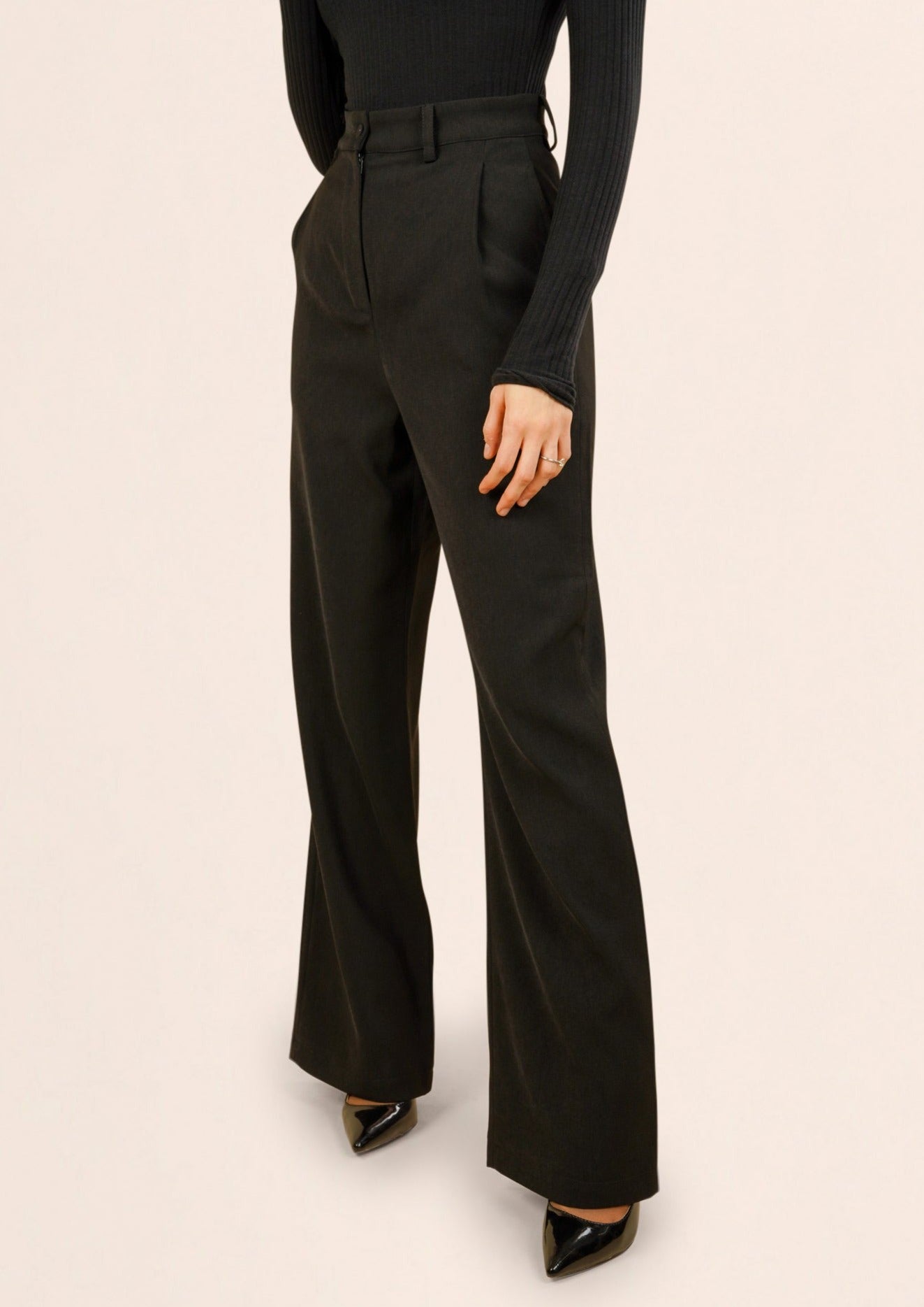 Imara High Rise Palazzo Pants - Black