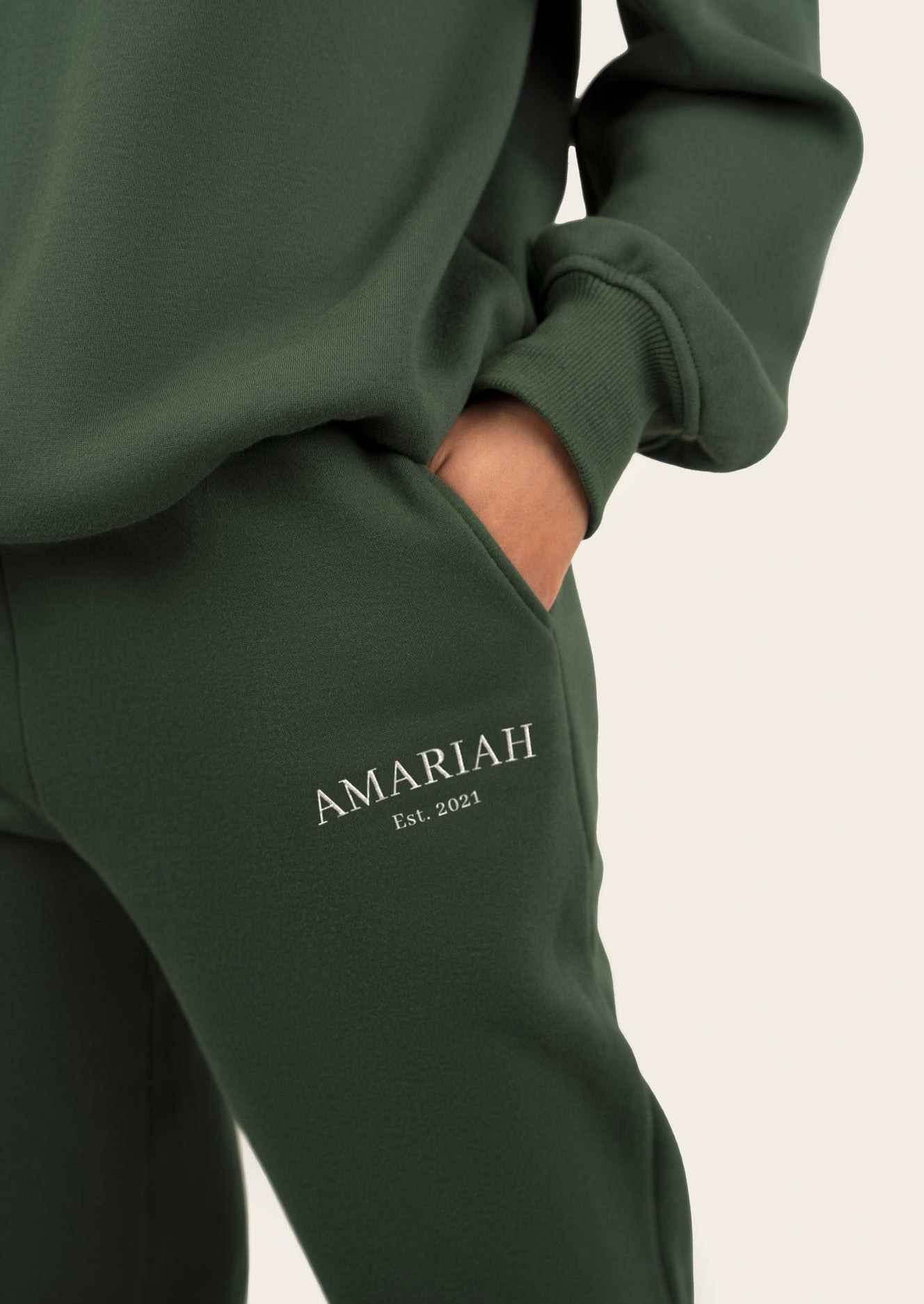 Amariah Relaxed Sweatpants - Dark Green - AMARIAH