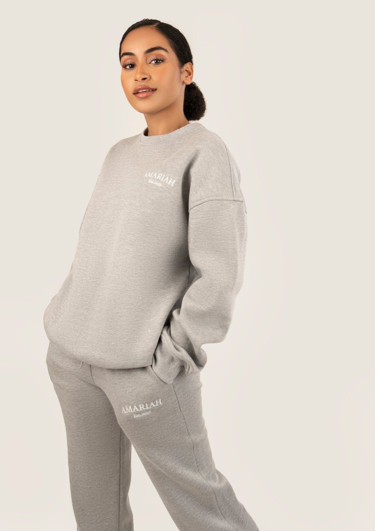 Amariah Relaxed Sweatpants - Heather Grey - AMARIAH