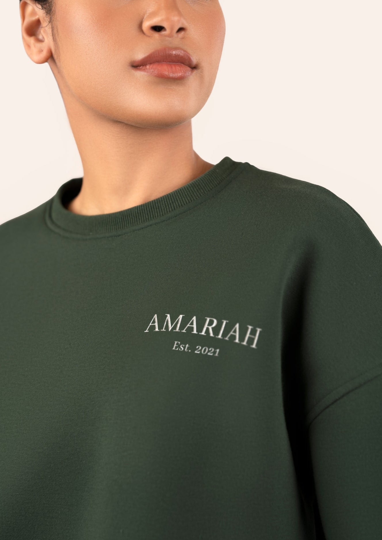 Amariah Oversized Sweatshirt - Dark Green - AMARIAH