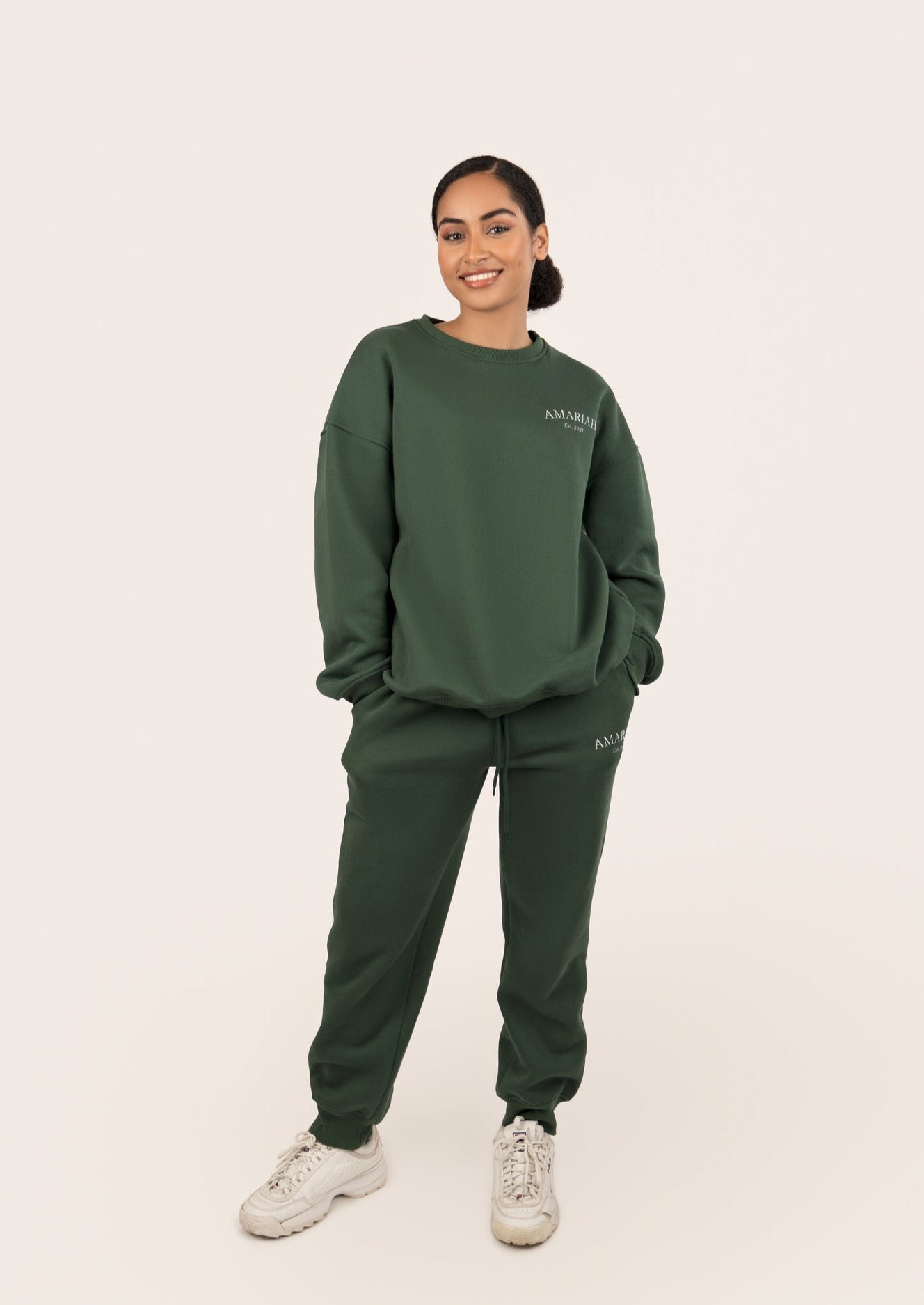 Amariah Relaxed Sweatpants - Dark Green - AMARIAH