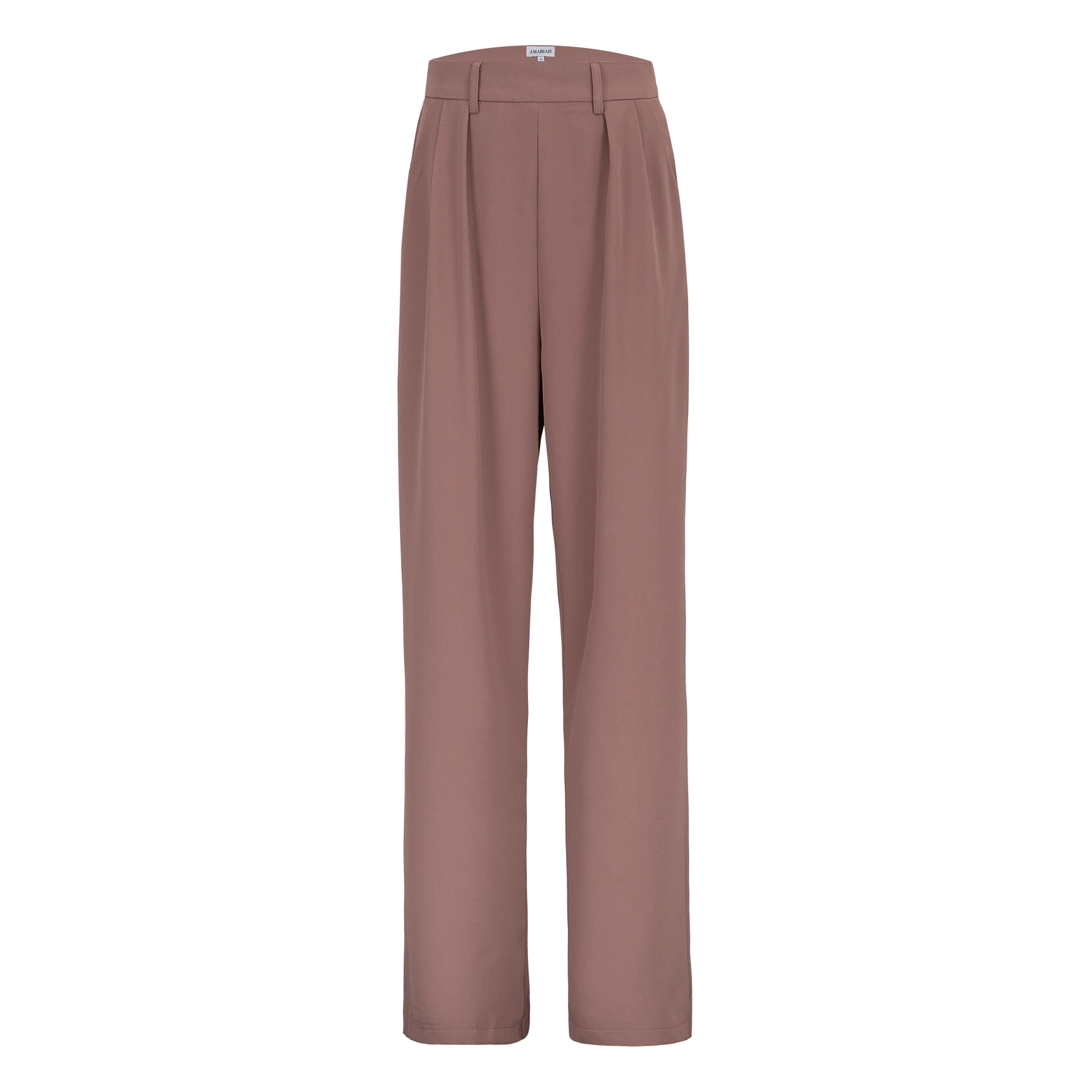 Arabella Wide Leg Trousers - Beige - AMARIAH