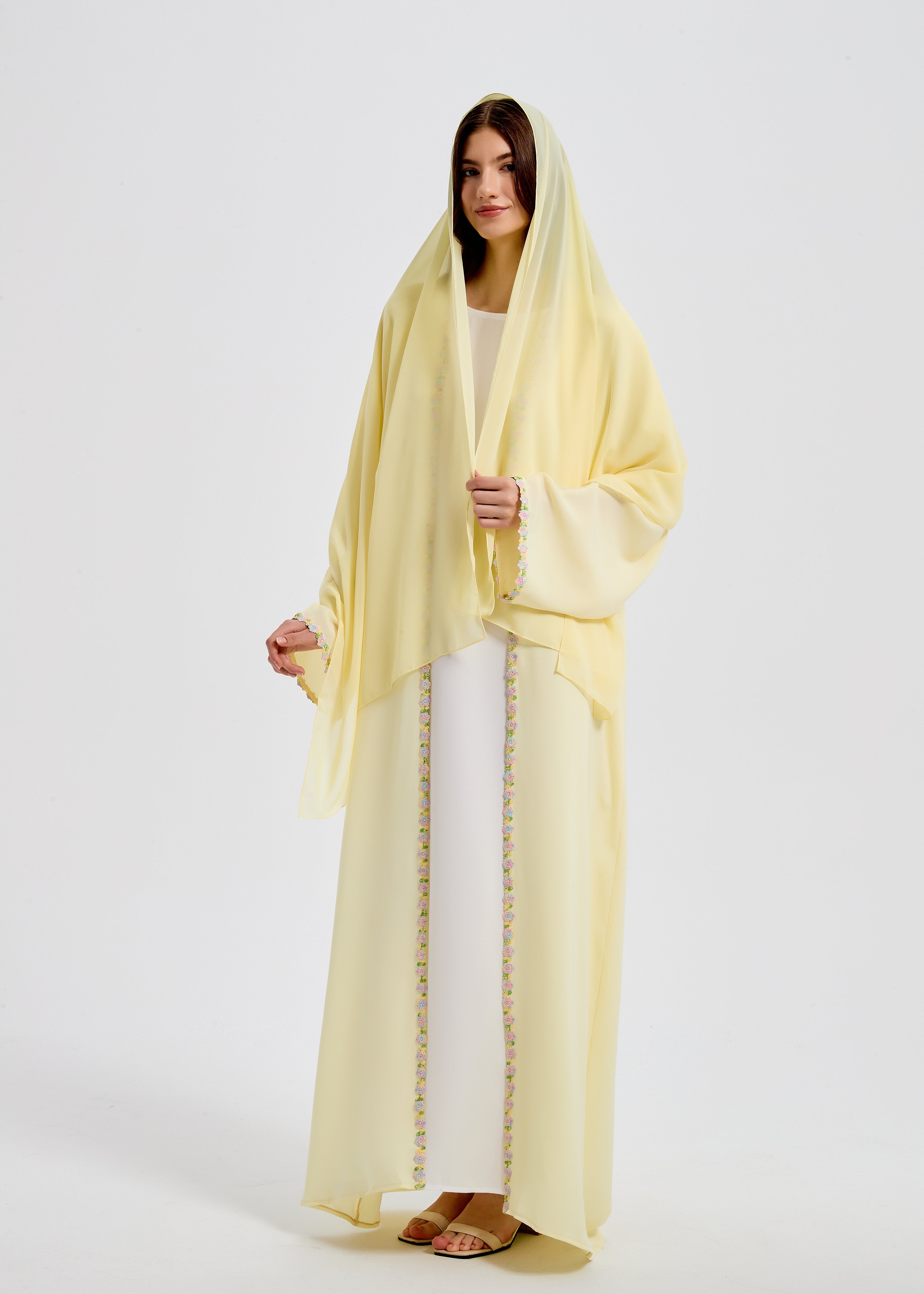 Soraya Abaya Set - Butter Yellow