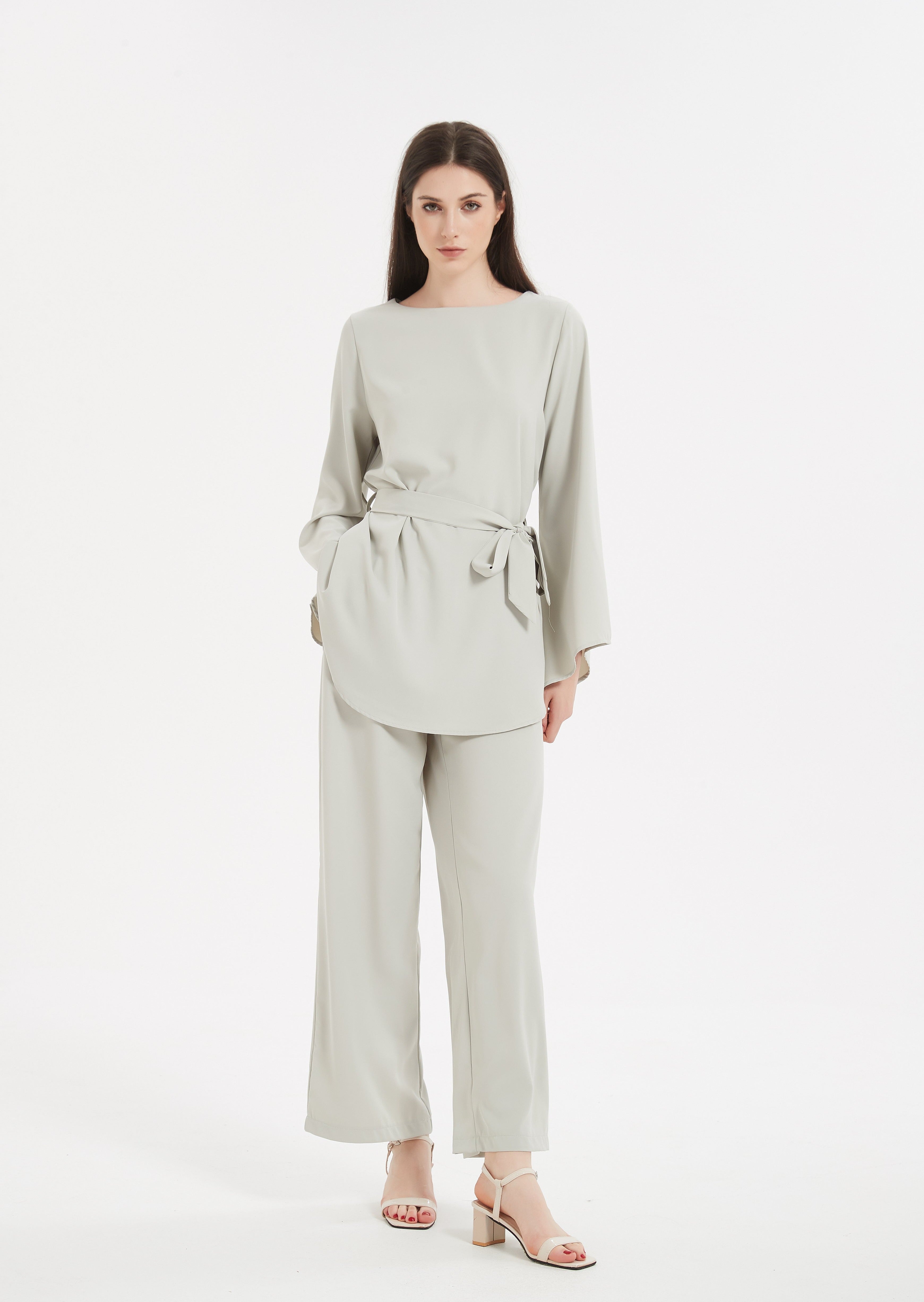 Arabella Wide Leg Trousers - Sage Green