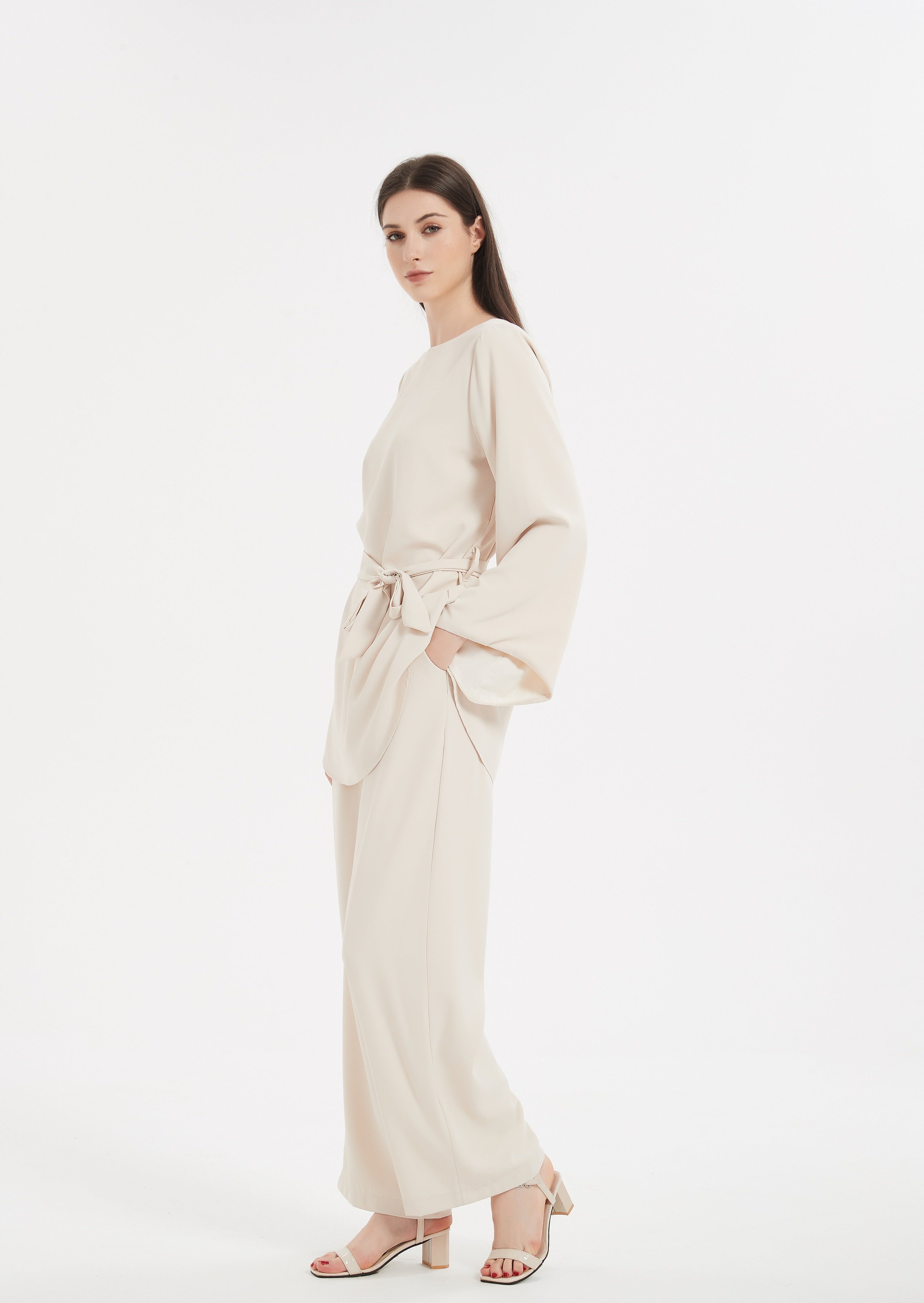 Arabella Wide Leg Trousers - Cream