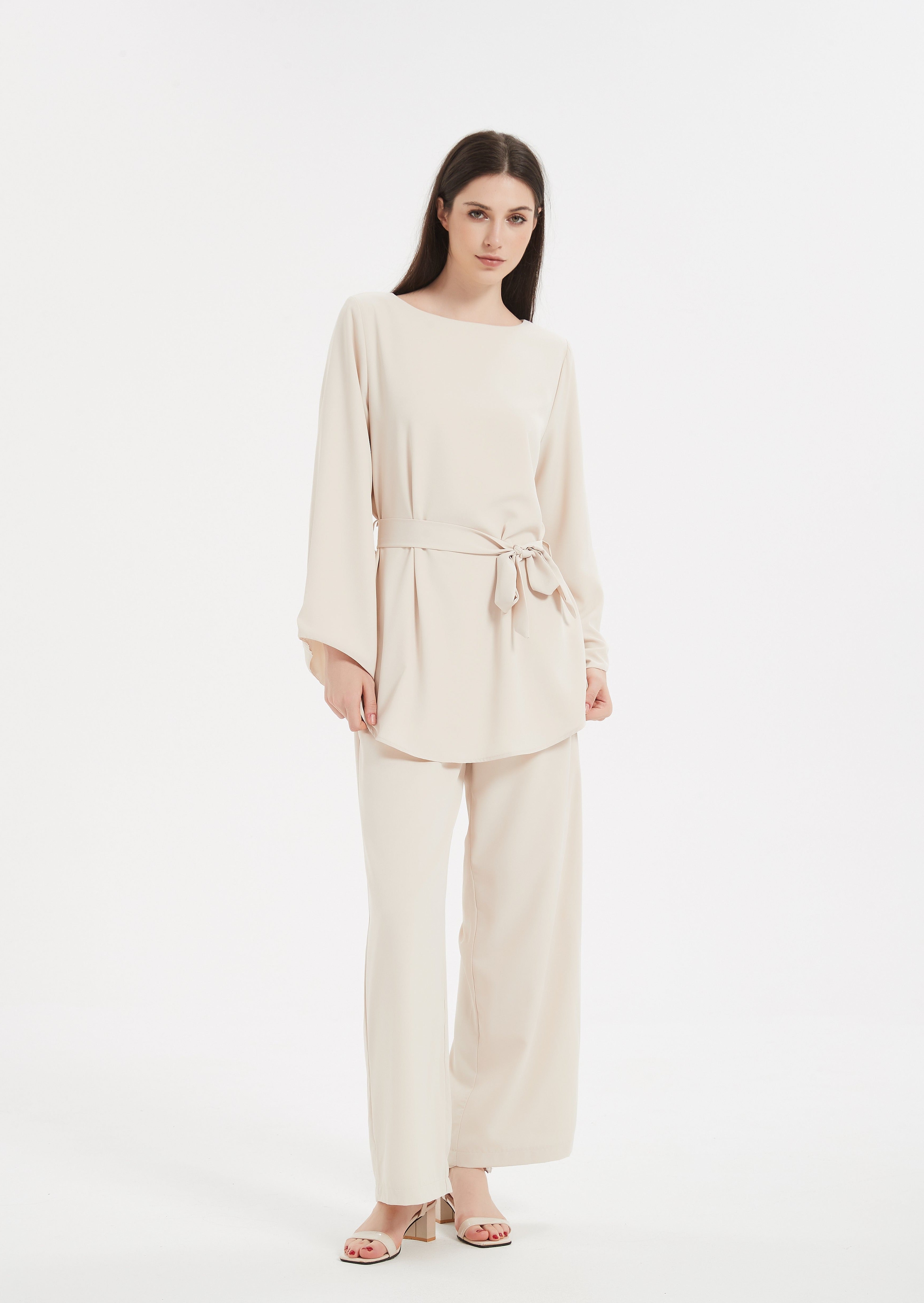 Arabella Wide Leg Trousers - Cream