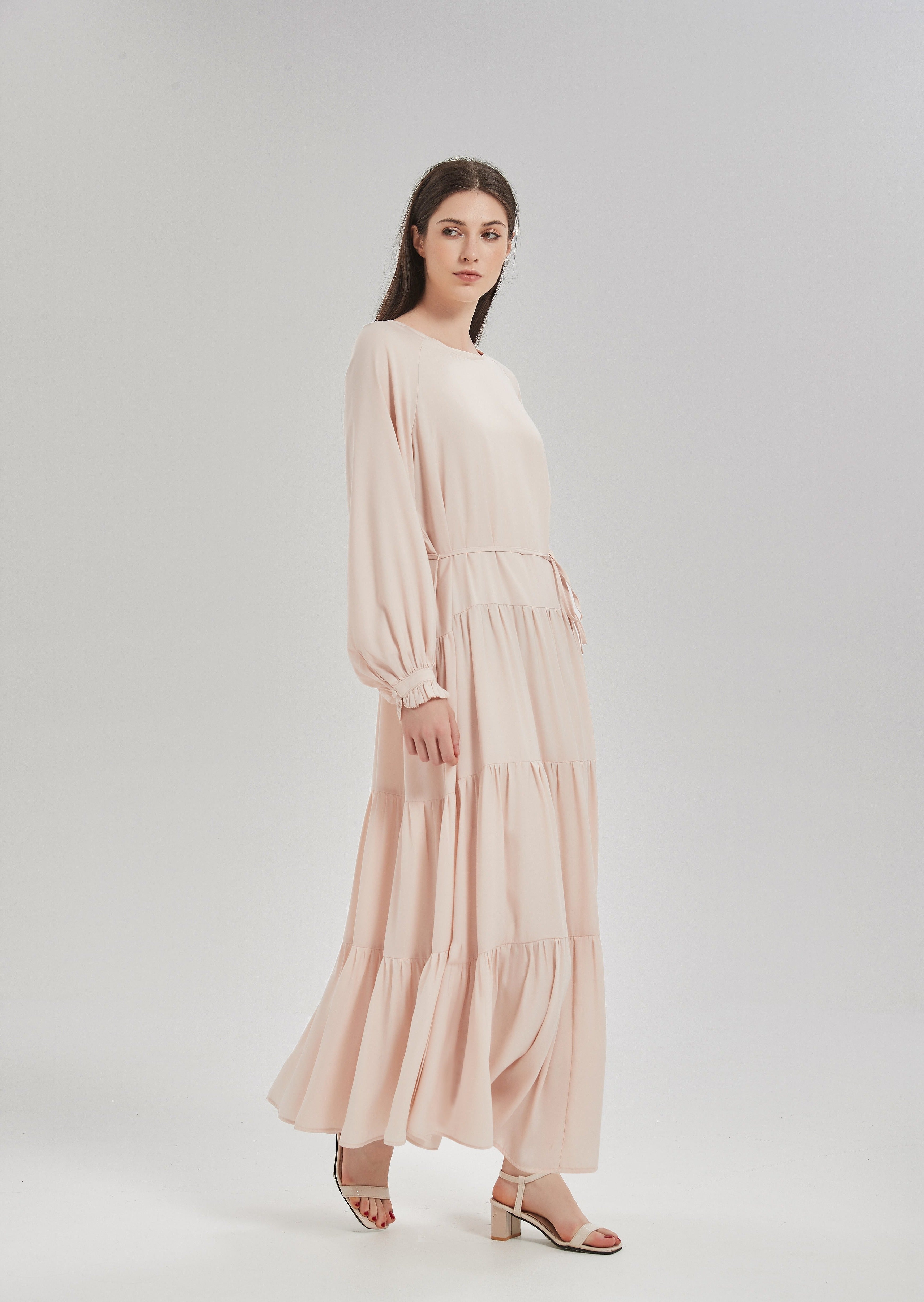 Lydia Tiered Maxi Dress - Cream