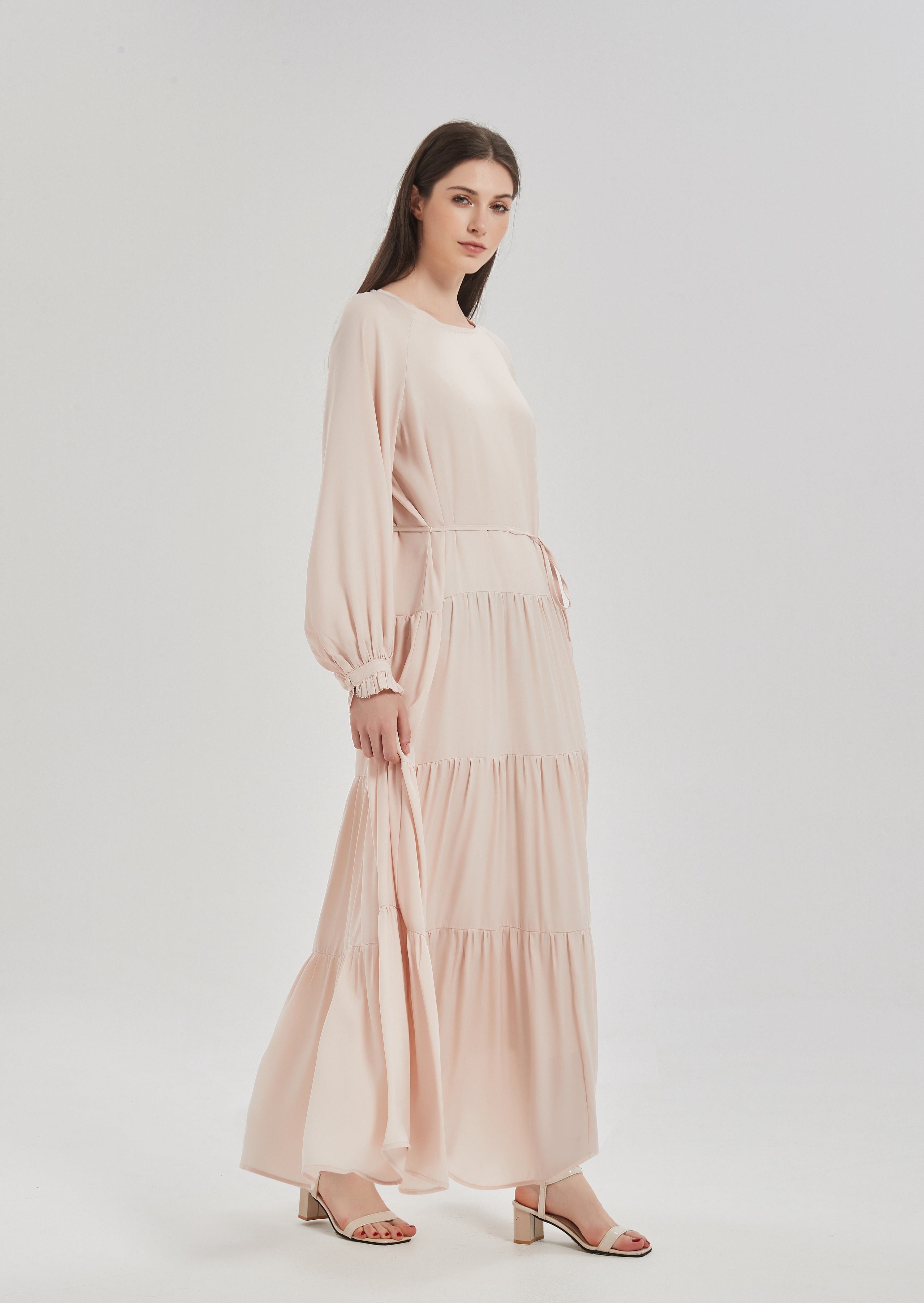 Lydia Tiered Maxi Dress - Cream