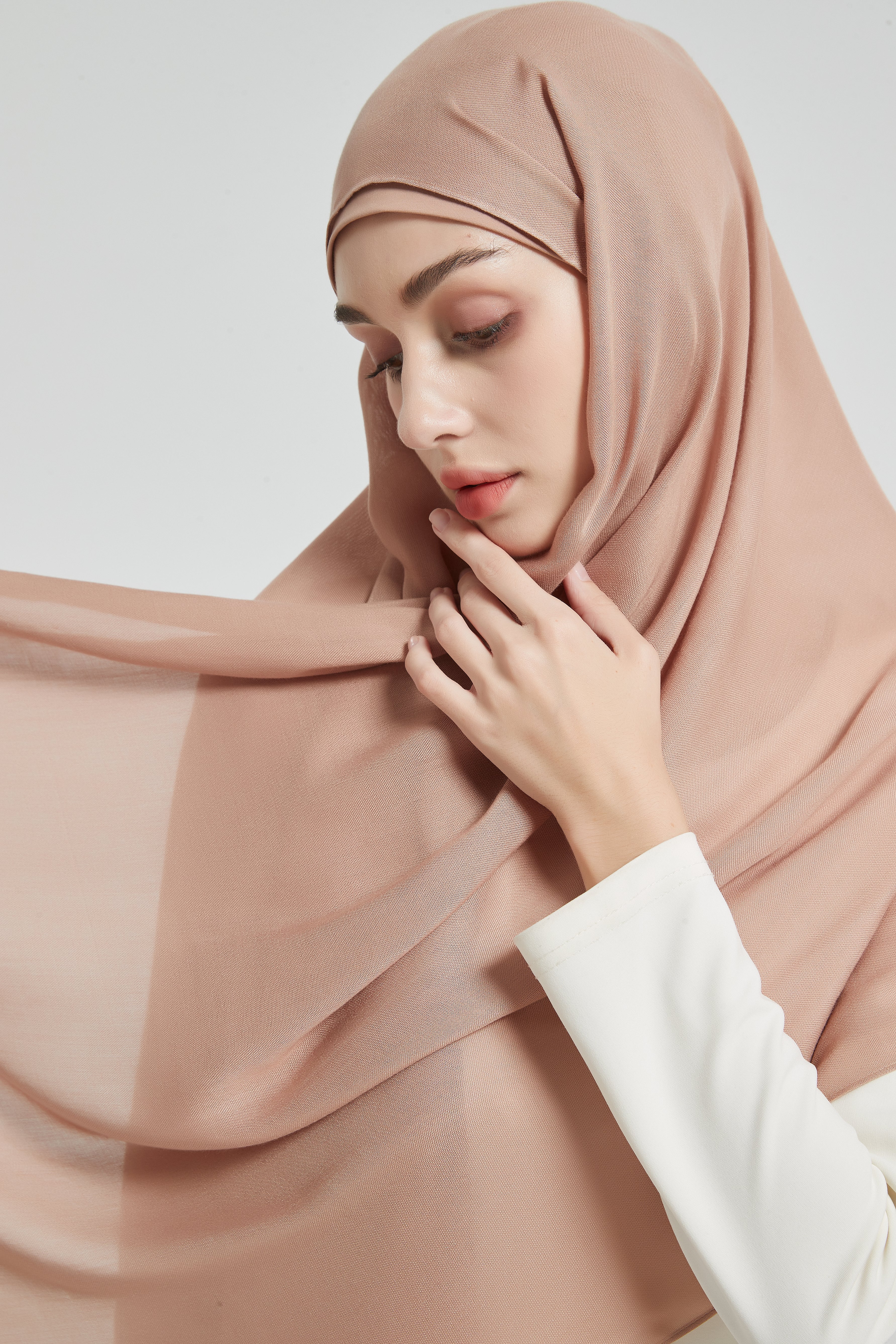 Matching Modal Hijab set - Nude