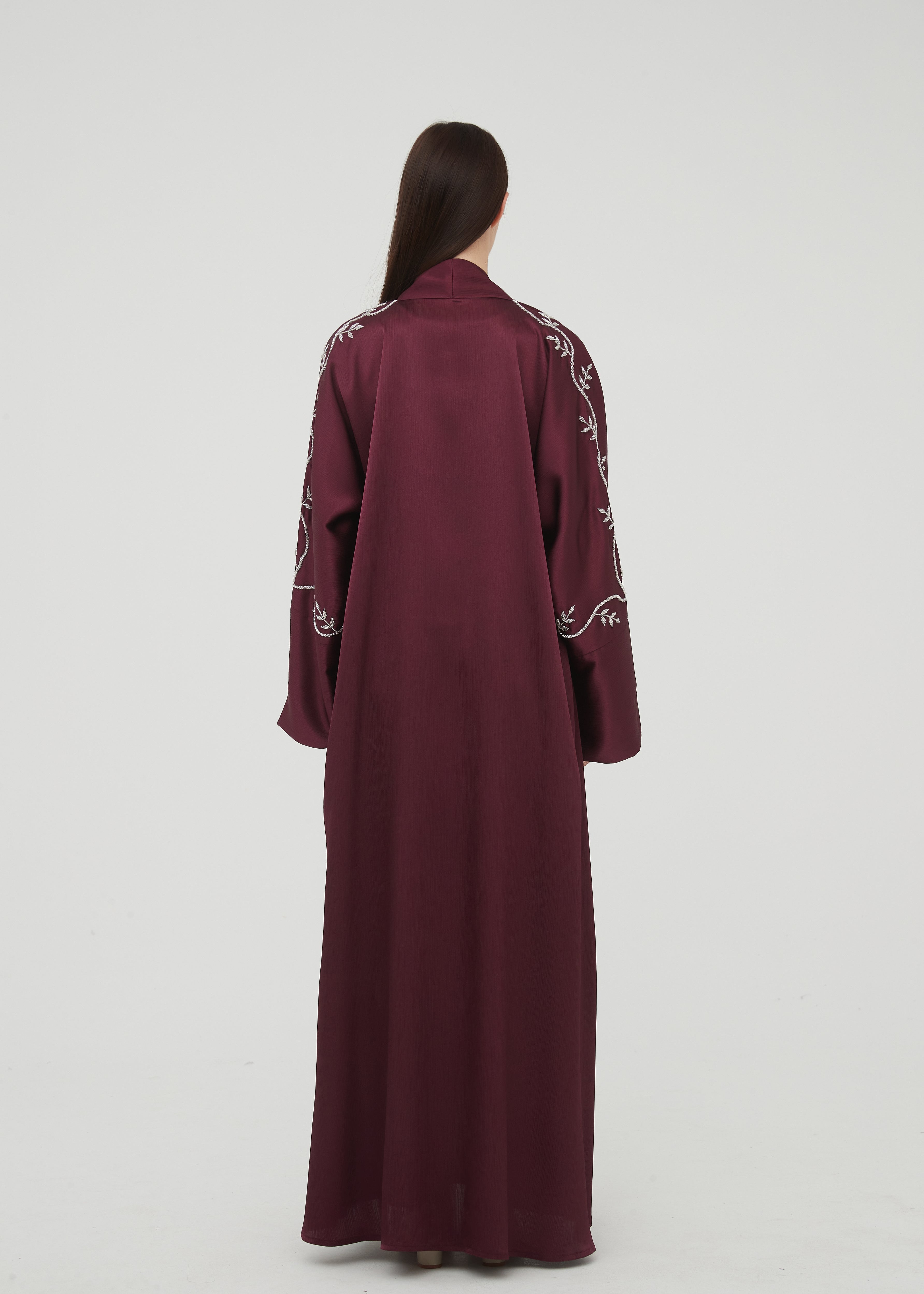 Liyana Beaded Abaya Set - Plum