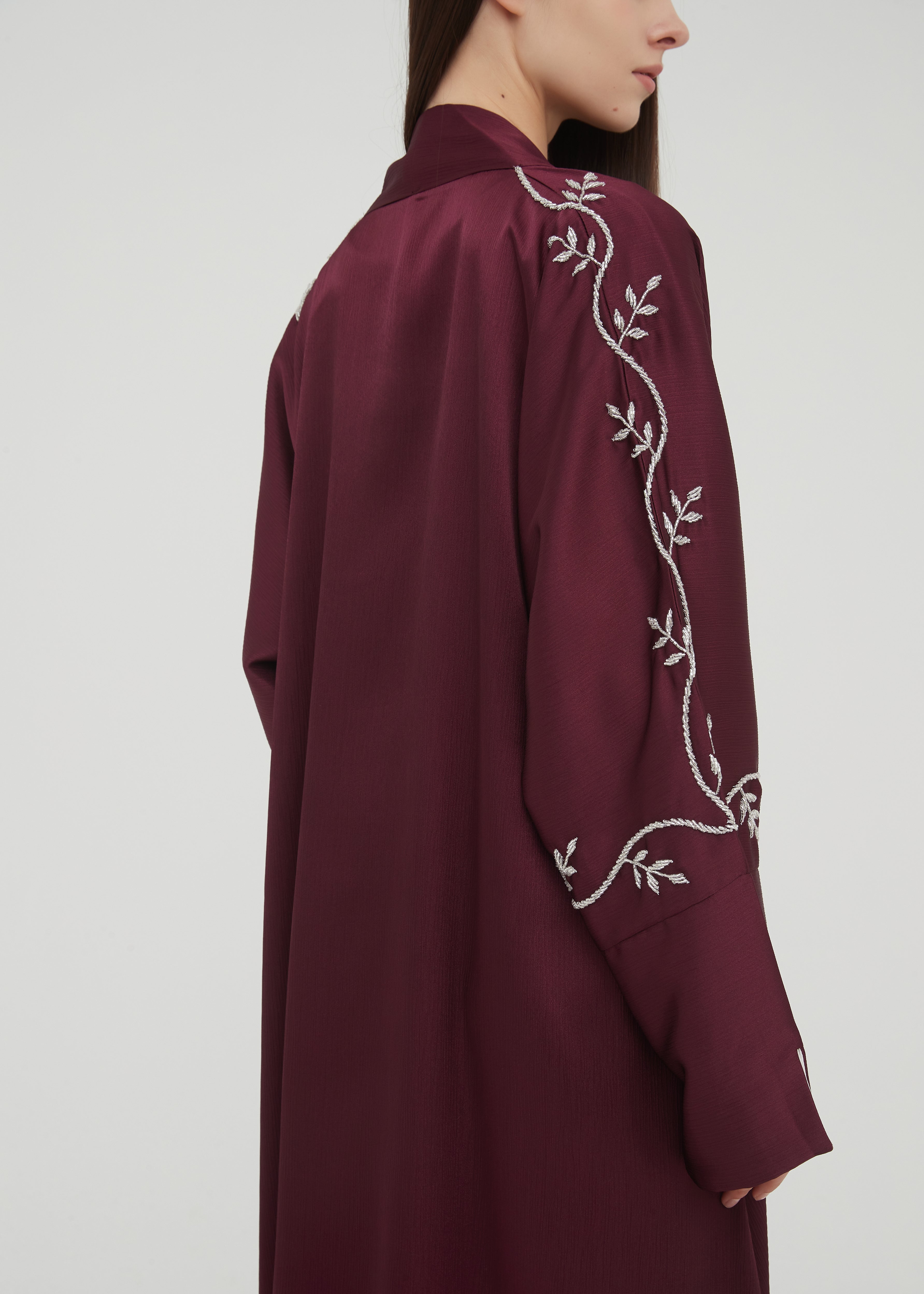 Liyana Beaded Abaya Set - Plum