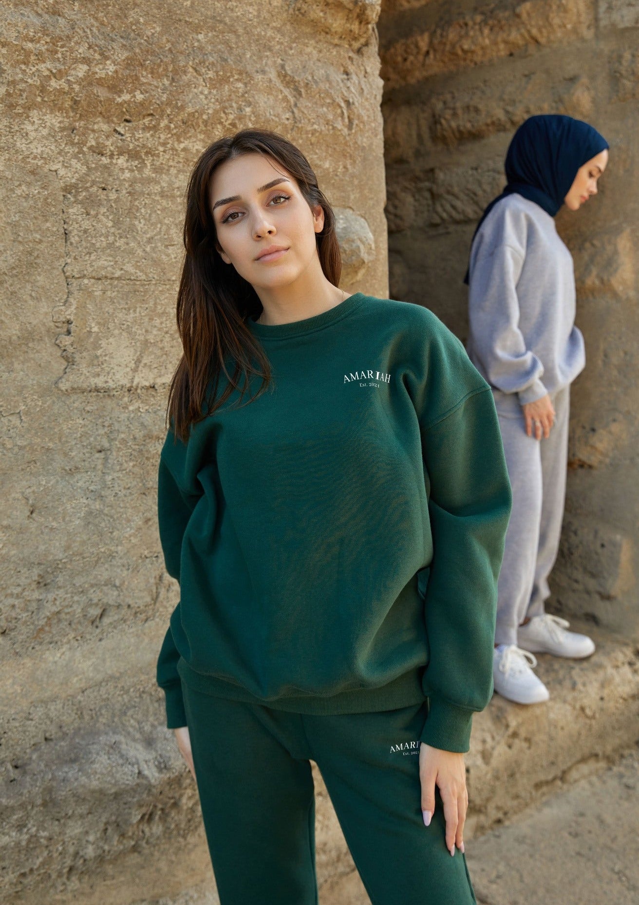 Amariah Oversized Sweatshirt  - Dark Green